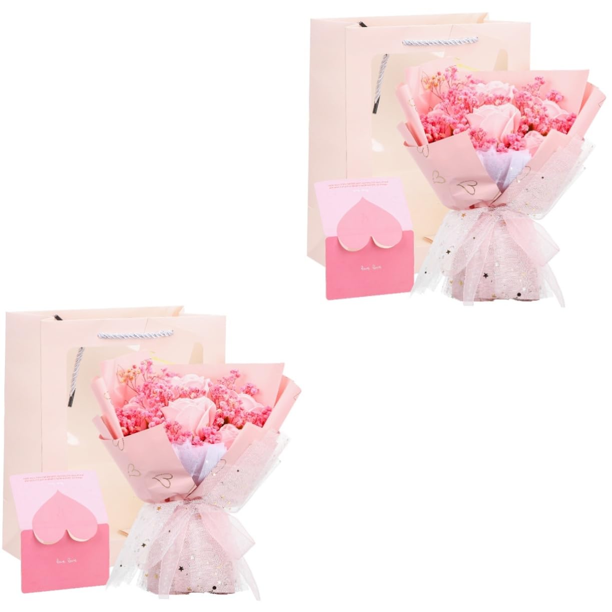 ABOOFAN Lot De 2 Bouquets De Fleurs Séchées De Gypsophile pour La Fête des Mères