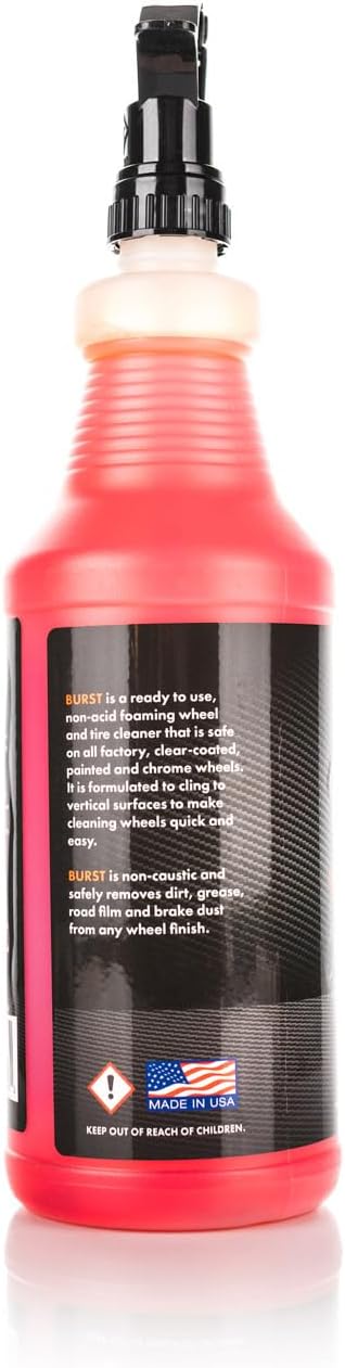 BURST - Foaming Wheel & Tire Cleaner – Safe for Factory, Clear-Coated, Painted & Chrome Wheels – Removes Dirt, Grease & Brake Dust – Ready to Use (1 Quart) - Image 2