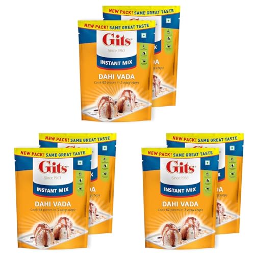 Image of Gits Instant Dahi Vada Mix, Makes 62 Per Pack, Pure Veg, Instant Indian Snack Mix, 1000g (Pack of 6, 500g Each)