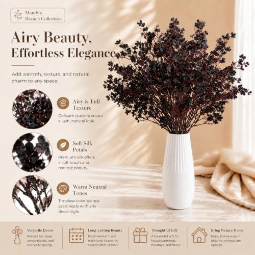 Image of Mandy's 6 Bundles Artificial Black Baby's Breath Flowers