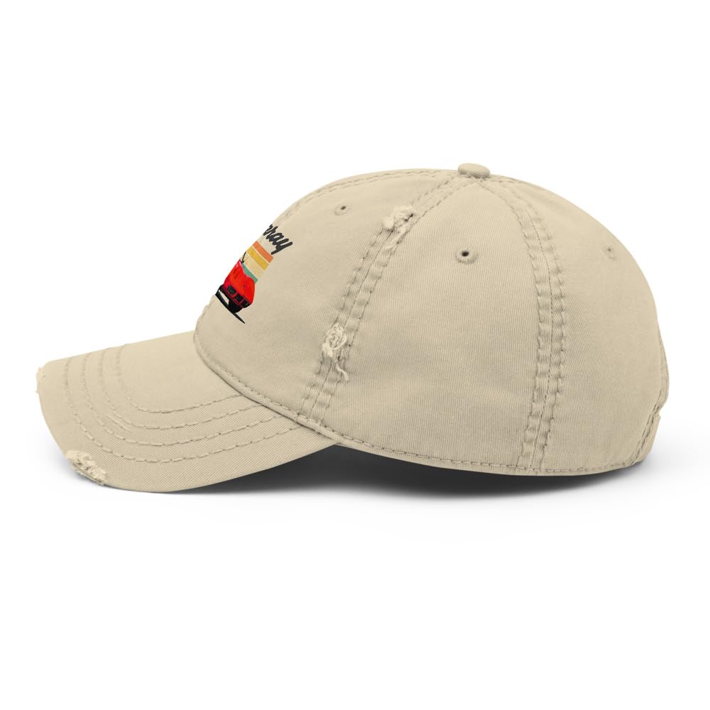 1973 samochód sportowy Stingray Distressed Dad Hat – Retro Sunset Cabrio Muscle Car Cap