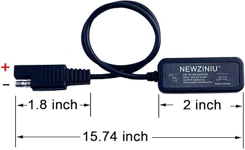 Miniatura 3 de Adaptador SAE a USB, cable adaptador de CC a USB, cargador de 12 V a 5 V, puerto de 1.5 A para automóviles, motocicletas, teléfonos móviles,