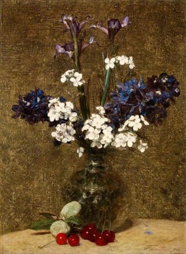 Toile fleurs d'iris Henri Fantin-Latour pour sublimer un mur vide