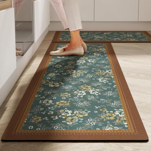 Image of Proxin Kitchen Mat for Floor Set of 2 Pcs | Waterproof Memory Foam Kitchen Rugs | Non-Skid, Soft Absorbent Rugs for Kitchen, Laundry, and Hallway (118x38cm, 58x38cm)