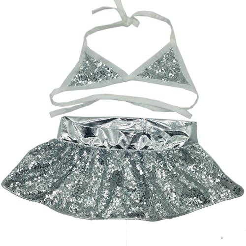 Disfraz de Bikini con Lentejuelas para Perro Tangpan L Plateado