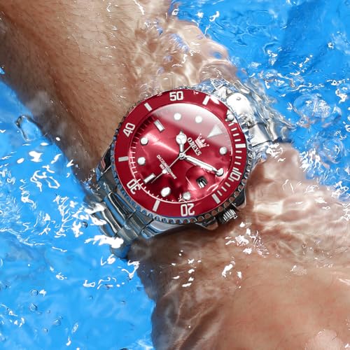 Image of OLEVS Watches for Men Quartz Fashion Business Waterproof Analog Stainless Date Week Diamond Luminous Mens Watch