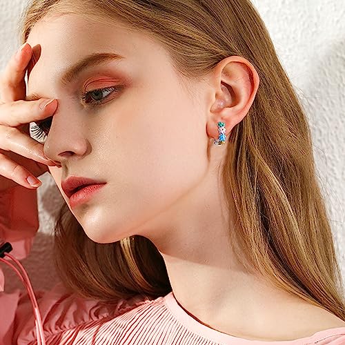 Florideco Hypoallergenic Small Hoop Earrings for Girls Women S925 Silver Needle Toddler Earrings Girls Hoop Earrings Dangling Huggie Teens Earrings Set for Sensitive Ears(over 4 years old)4