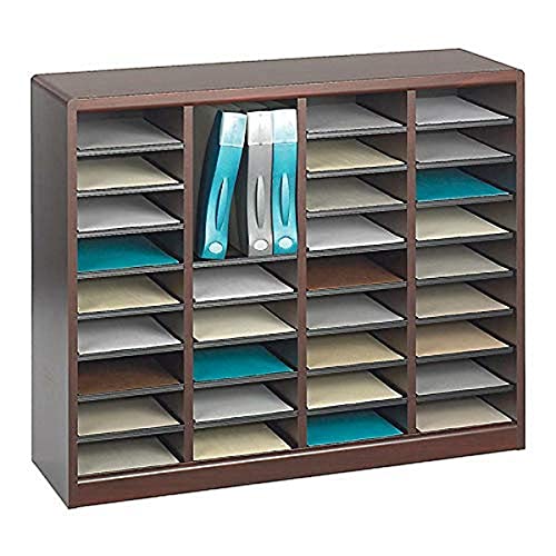 Safco Products 9321MH E-Z Stor Wood Literature Organizer, 36 Compartment, Mahogany