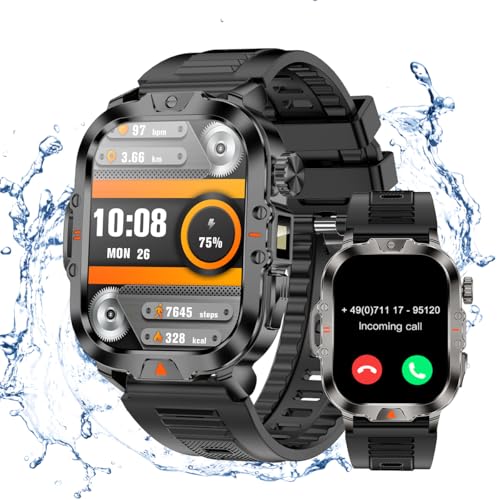 VicBou Reloj Inteligente Mujer Hombre,2.01' HD IPS Smartwatch,100+ Modos Deportivos, IP68 Impermeable Relojes Inteligentes, con Llamada Bluetooth/Pulsómetro/Sueño, para iOS/Android
