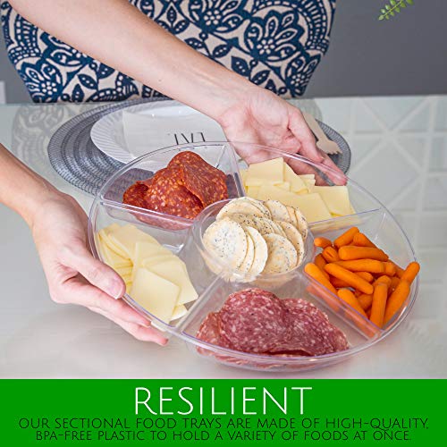 Plasticpro 6 Sectional Round Plastic Serving Tray/Platters Clear Pack Of 2 thumb #2