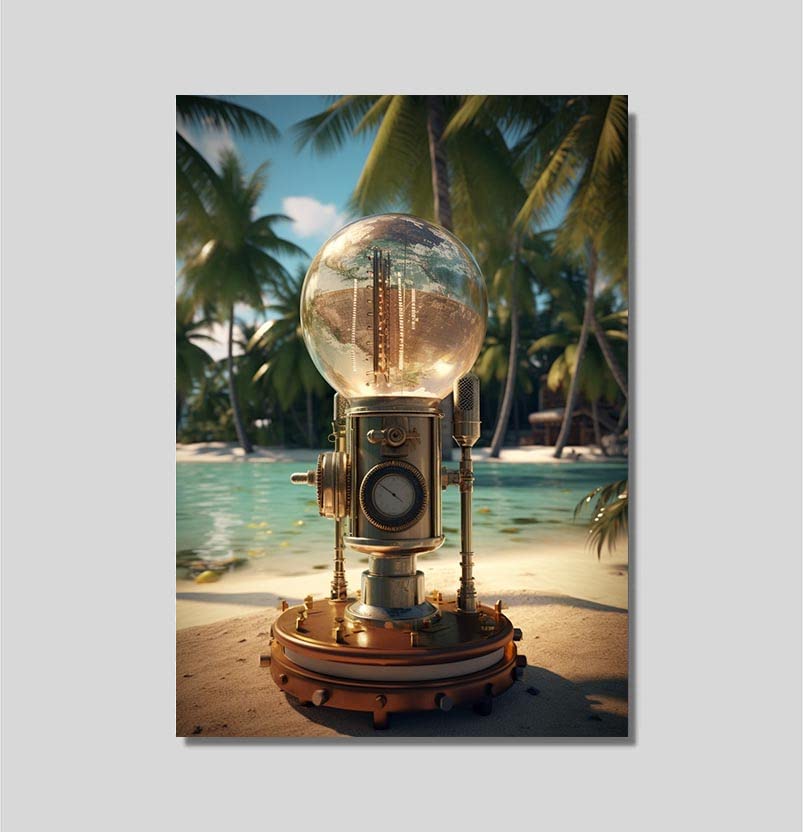 AVARDAN ART Countires Steampunk Décoration murale sans cadre N12 (Îles Marshall Country Steampunk 3, 297 x 420 mm)