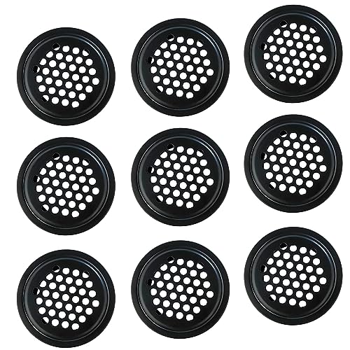 Qrity 10 PCS Stainless Steel Air Vent 29mm, Circular Mesh, Black Circular Ventilation Grille, Grating Cover