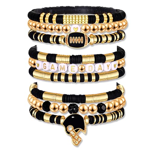 Bracelets de jour de match confortables en perles pour supportrices de foot