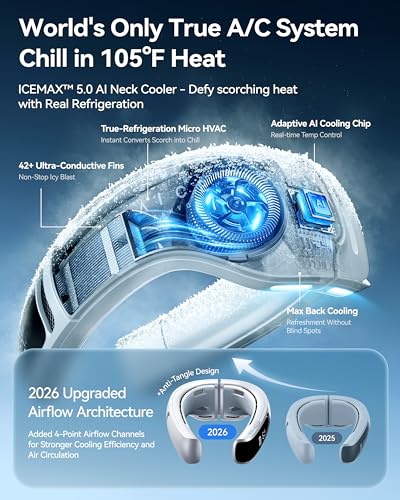 Image of AICE LITE MAX 2026 AI Neck Air Conditioner, Real AC Neck Cooling Fan, White