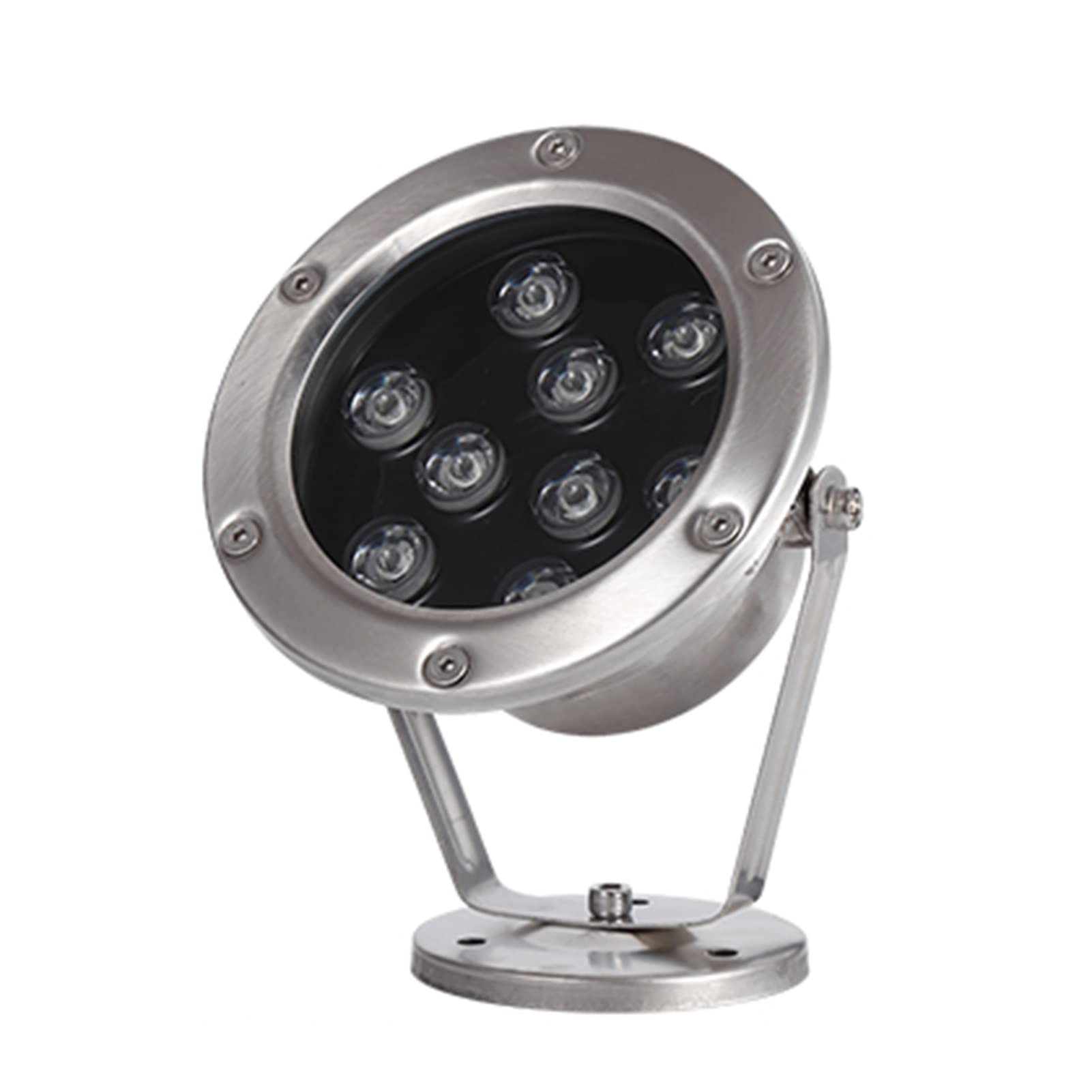 Faretto per Laghetto Subacqueo Illuminazione A Fontana A LED A Bassa Tensione 12V Impermeabile IP68 Acciaio Inossidabile Illuminazione Subacquea per Piscina, Fontana, Stagno(RGB,9W)
