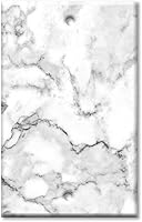 Vista 7 de Art Plates - Placa de interruptor de combinación de 2 bandas con 1 palanca y 1 toma de corriente - Mármol blanco y gris - Impresión de granito