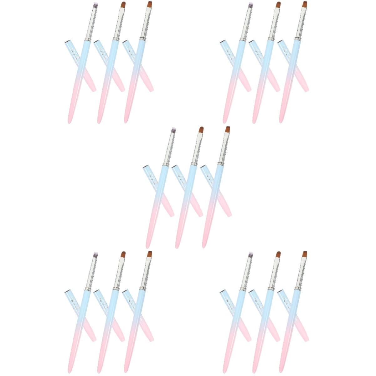 Beavorty 15pièces Pinceaux De Nail Art Pour Gel Ensemble De Outils De Manucure Pinceau à Ronde Plat Et Incliné Pour Et Décorations