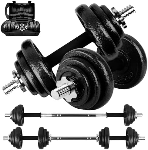 unycos - Mancuernas Ajustables 3 en 1【Discos de Hierro | 15-50 kg...