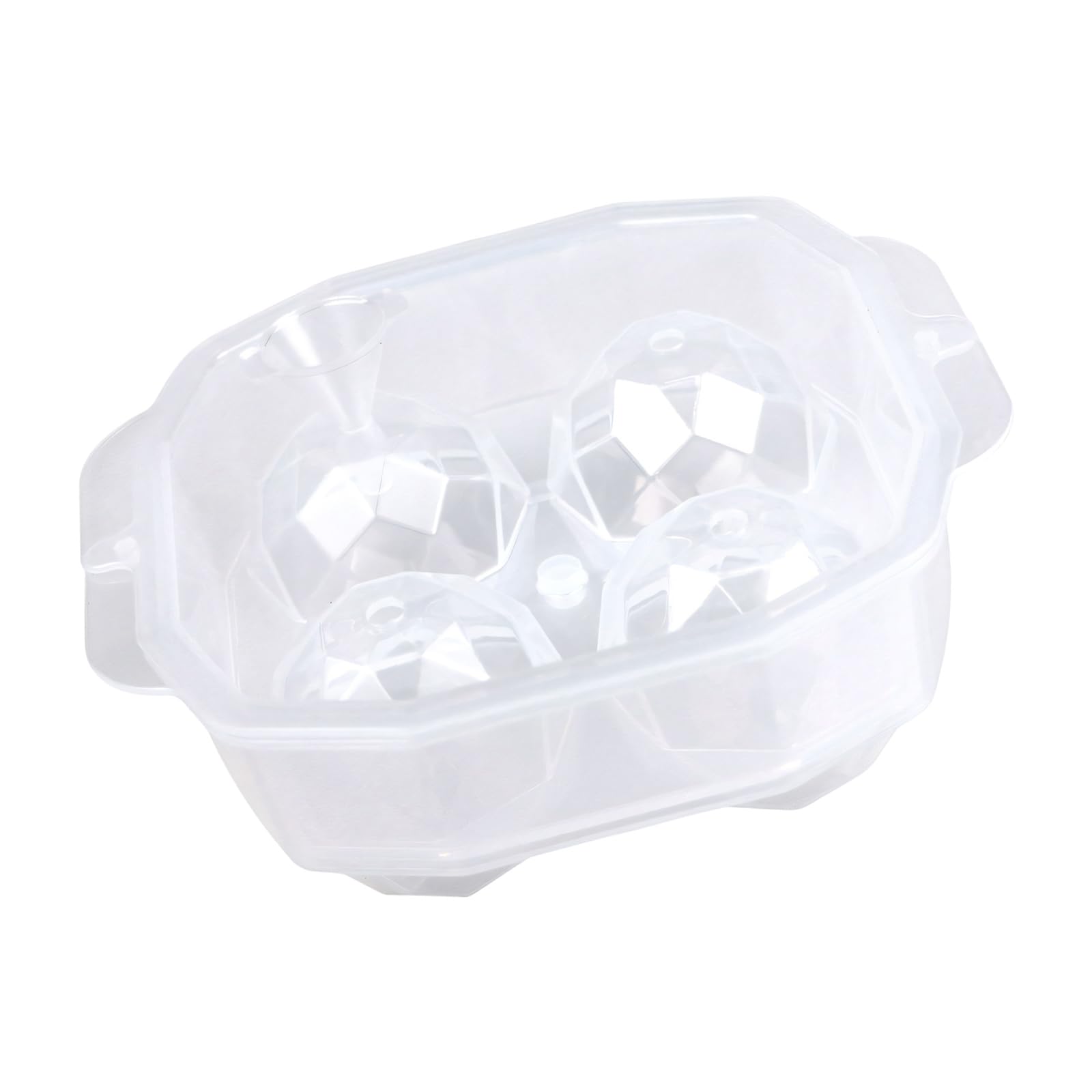 ZEPFJHE Modern Large Ice Ball Maker with Round Crystal Design 4 Cavity Ice Cubes Mold Tray for Most Freezers Cocktails Beverages Easy Releases Cubes Tray