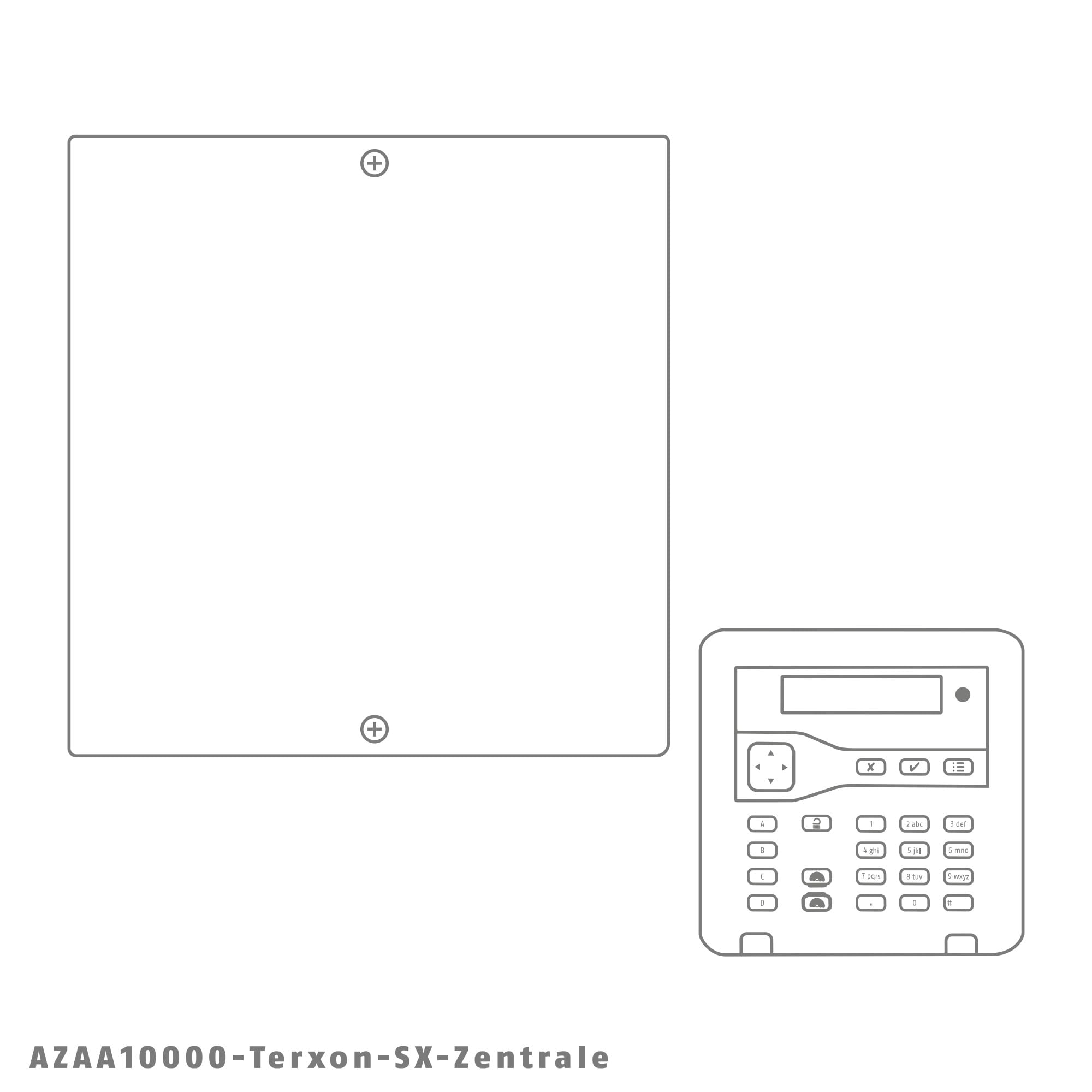 ABUS Terxon SX Einbruchmeldezentrale AZAA10000 mit LCD-Bedienteil