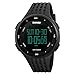 Men's Sports Watch Military 50M Waterproof Digital LED Large Face Wrist Watch with Black Silicone Strap Simple Army Watch