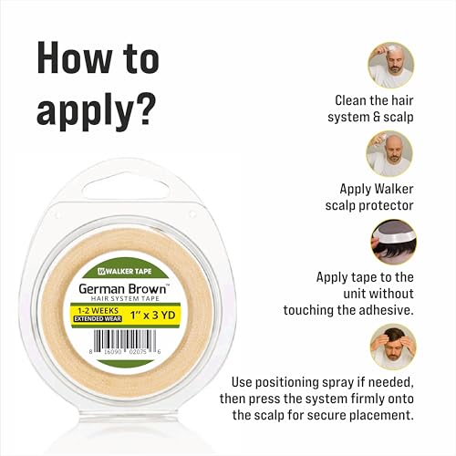 Image of SAFEHOLD German Brown Wig Tape Waterproof Sweat Resistant 1 Inch 3 Yards | Skin safe wig tape provides waterproof long hold with easy application and removal for hair systems