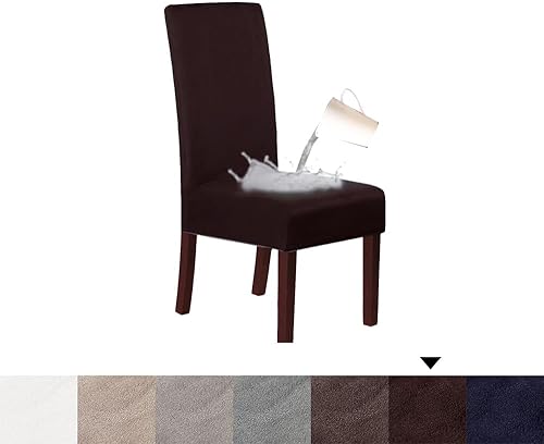 Miniatura 9 de Fundas de terciopelo elástico para sillas de comedor, fundas para sillas de comedor lavables, fundas para sillas de respaldo alto, funda protectora