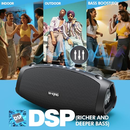 Image of W-KING Portable Bluetooth Speaker Wireless,120W Max IPX6 Waterproof Outdoor Loudest Speaker Party Boombox,Triple Passive Radiators-70W Omnidirectional Deep Bass /2 Subwoofer /42H /PowerBank /TF /AUX /Opener