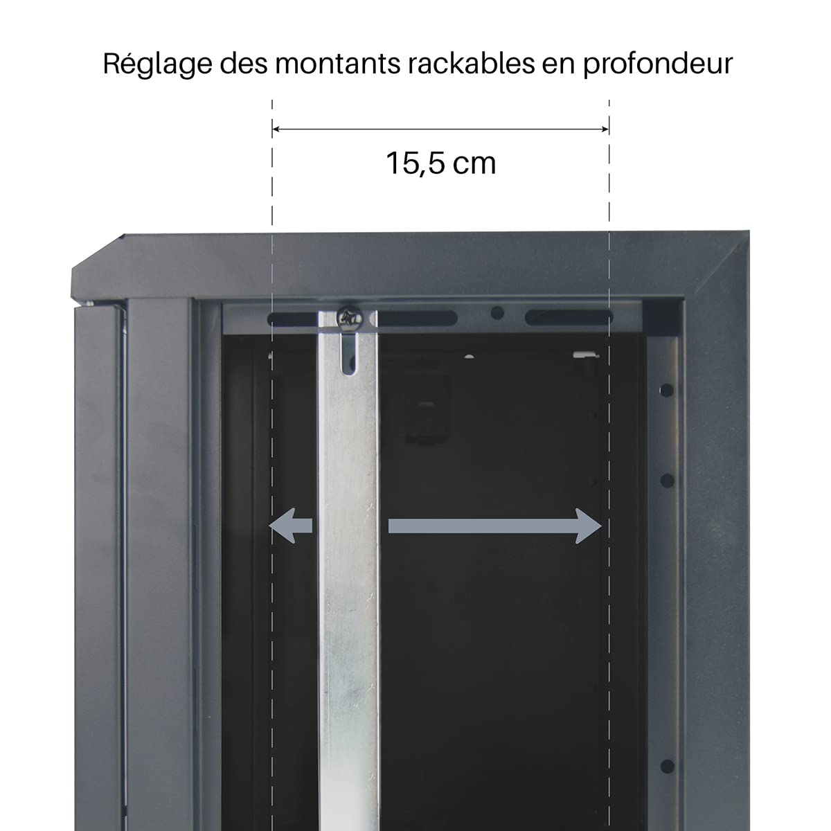 WAYTEX 37484 Mini Coffret Réseau 10 Pouces 9U Baie de Brassage Serveur avec Porte vitrée à Serrure - Noir, Livré monté