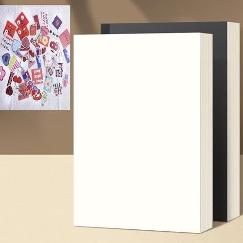 LIVIA バッグの背面にある黒いカードノート A5 学生、厚い大きなページ B5 水平線のノート シンプルなレトロ (B5,空白ページ,ブラックカード2冊)