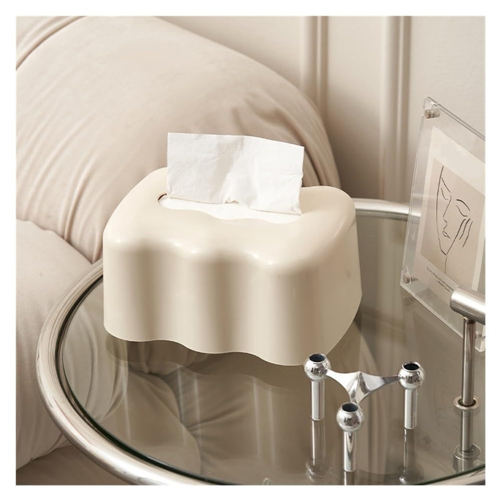 Taschentuchhalter Tisch-Taschentuchspender mit Druckknopf, Wohnzimmer-Dekoration, Serviettenhalter, Papierbox(White)