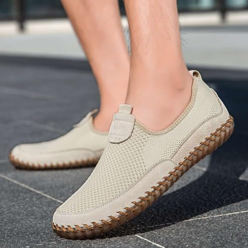 Image of Men's Genuine Leather Loafer Shoes Slip On Soft Walking Driving Shoes