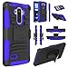 LG G Stylo Case, EC™ Hybrid Holster Case, Dual Layers Armor Case with Kickstand and Locking Belt Swivel Clip for LG G Stylo/LG G4 Stylus/ LG LS770 (Black/Blue)