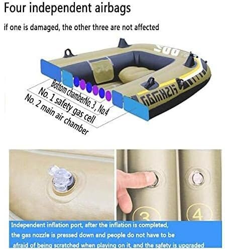 Inflatable Series, 4-Person PVC Inflatable Raft, Alumioars, Cushions, High Output Air Pumps/Color/Stand Edition