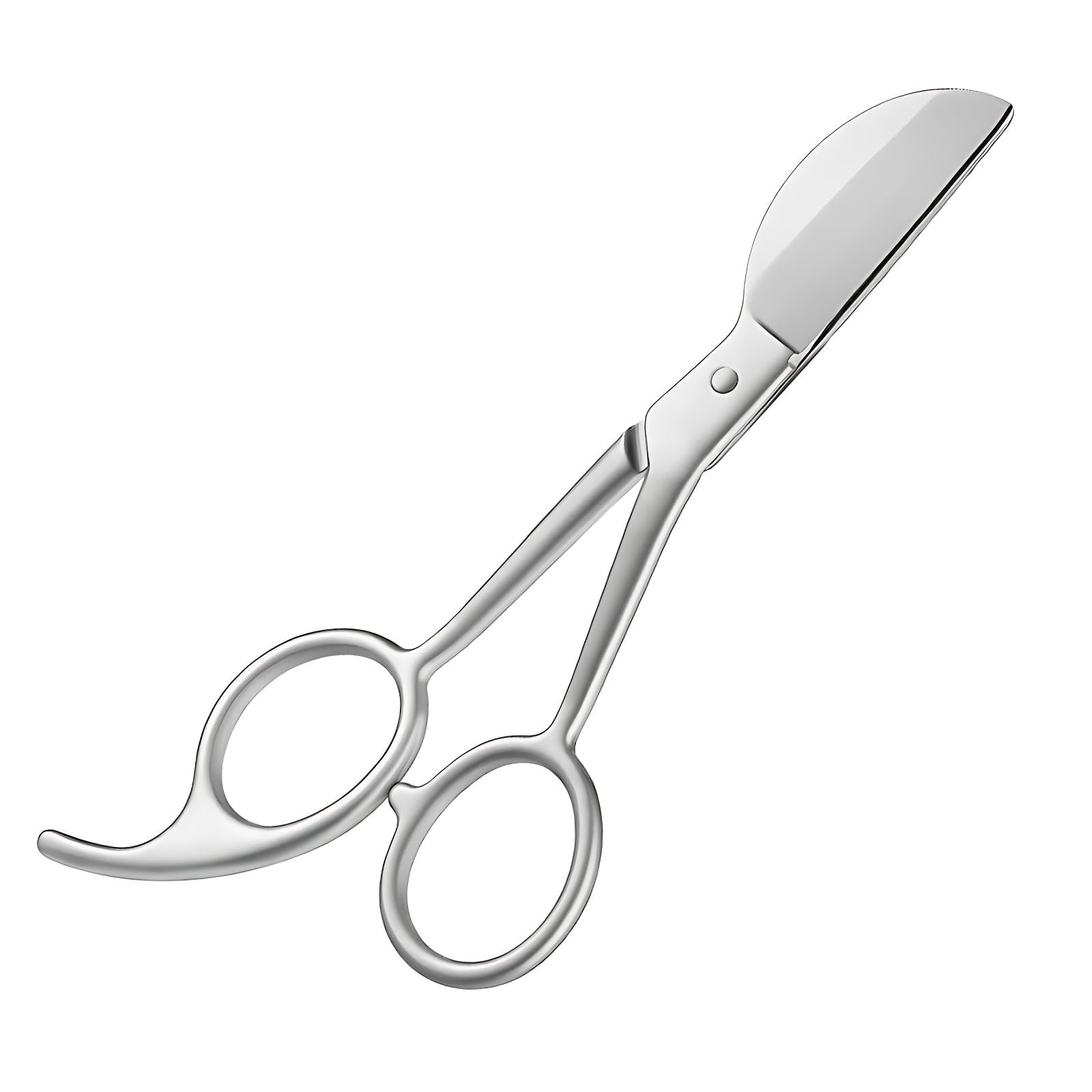 Duckbill Applique Scissors, 5.63 Inch Carpet Pile Scissors Bent Curved Offset Handle with Finger Rest, Paddle Shaped Blades, Razor Sharp Cut, Stainless Steel, for Embroidery, Fabric, Arts & Craft