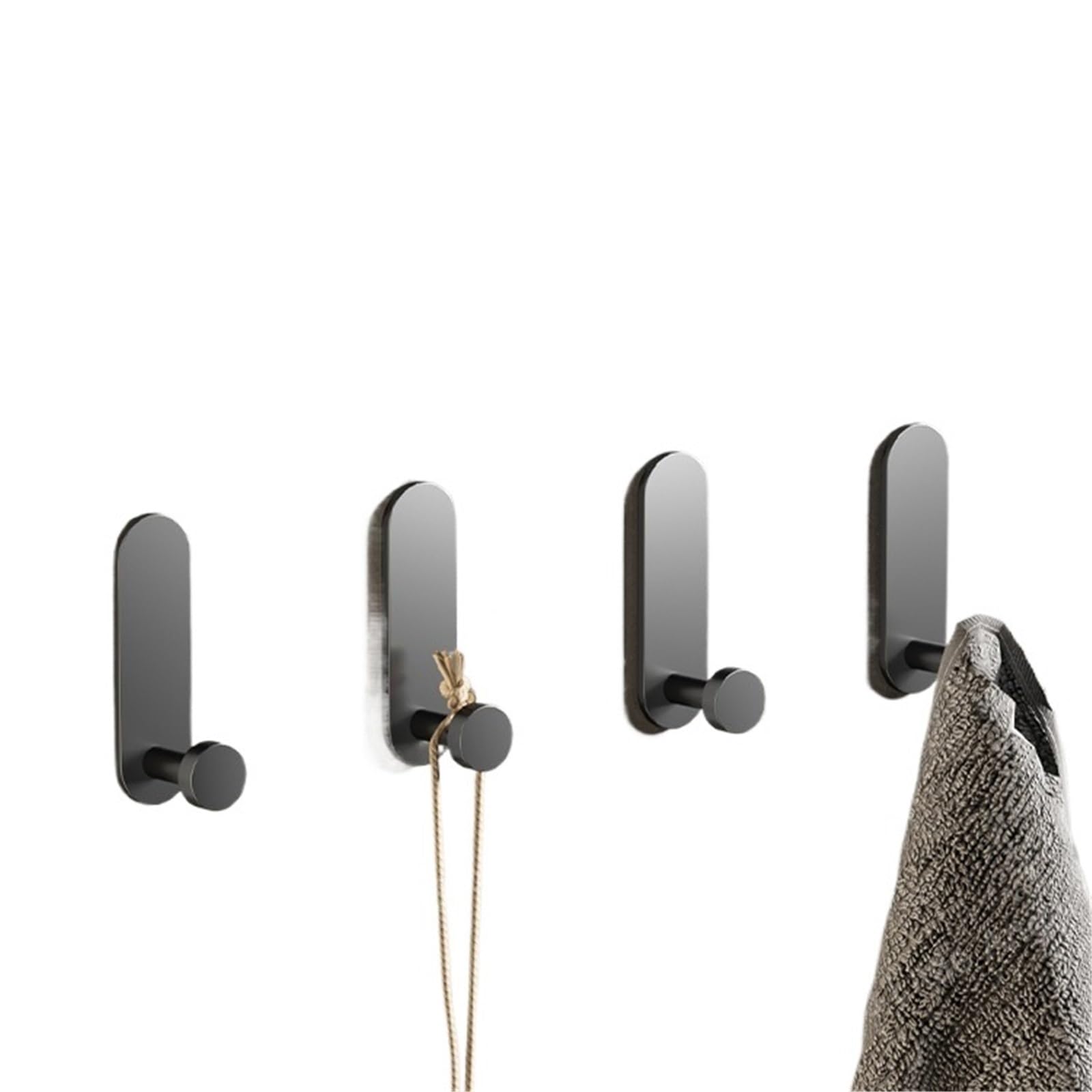 MKYYIOED Adhesive Hooks 2-6Pcs Stainless Steel Bathroom Robe Hooks Adhesive Wall Hook Towel Holder Kitchen Hardware Hanger(Grey 4PCS)
