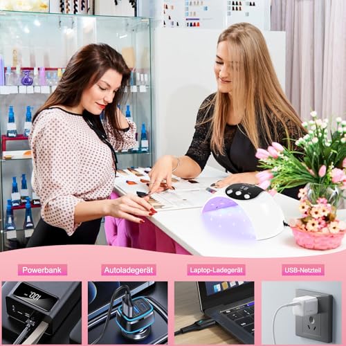 UV Lampe für Gelnägel,54W UV Lampe Nägel mit 3 Timer, LCD Display, Auto Sensor,Premium UV Lampe für Alle UV Gel Nagellack, Ideal für Anfänger und Profis, Perfektes Festivalgeschenk