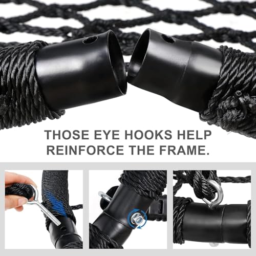 Image of Round Nest Web Swing Tree Swing Set with Heavy Duty Rope Hanging Swing Seat
