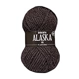 100% Wool Worsted Yarn Drops Alaska, 4 - Medium, Aran, 1.8 oz Ball - 77 Yards (50 Dark Brown)