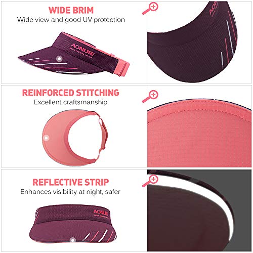 Visor Cap, Andoer Novo chapéu protetor solar ajustável masculino e feminino com aba larga à prova de