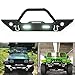 ‎ECOTRIC Front Bumper Compatible with 2007-2025 Wrangler Unlimited JL/JLU & Gladiator JT, 2007-2018 JK Front Bumper Rock Crawler Winch Plate W/Winch Plate & 2 18W LED Lights D-rings