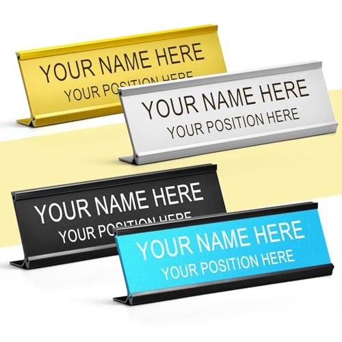 image for HOPELF Metal Personalized Name Plate for Office Desk and Door - Alumin