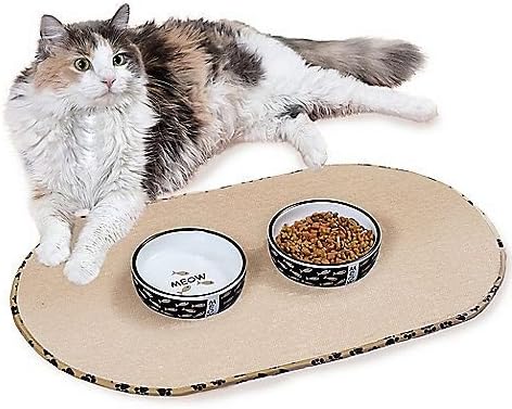The Original Pet Bowl Mat - 12.5 in. x 21.5 in. (Taupe)