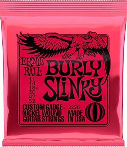 Ernie Ball Burly Slinky - Cuerdas para guitarra eléctrica, entorchado de níquel, 1 paquete, calibre 11-52 | Ya disponible en tu tienda friki favorita! En mundofriki.es!