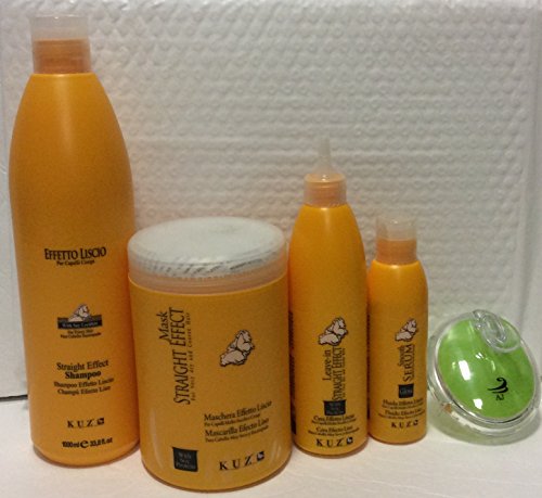 KUZ Straight Effect with Soy Protein for dry, unmanageable, frizzing, damage hair and AJ Shampoo Brush