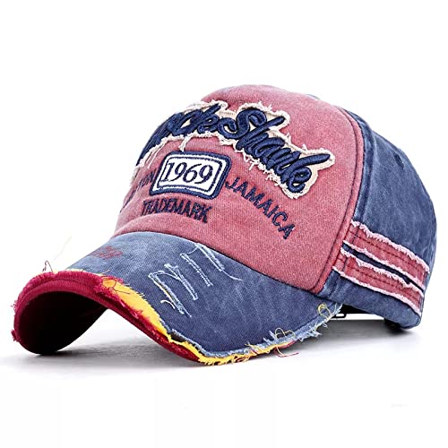 Image of 1969 Denim Washed Stylish Cap for Men Women with Brim (Fit to Head Size - Approx 54CM to 60CM)