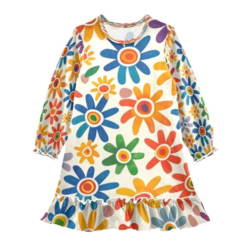 Bolaz Nightgowns Sleepwear Lightweight Nightdress Soft Pajamas Dress Green Red Flower for 3-10 Years