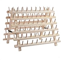 Vista 1 de NW Soporte plegable de hilo de madera para 120 carretes para coser y bordar, estante y organizador de hilos plegable para coser (madera natural)