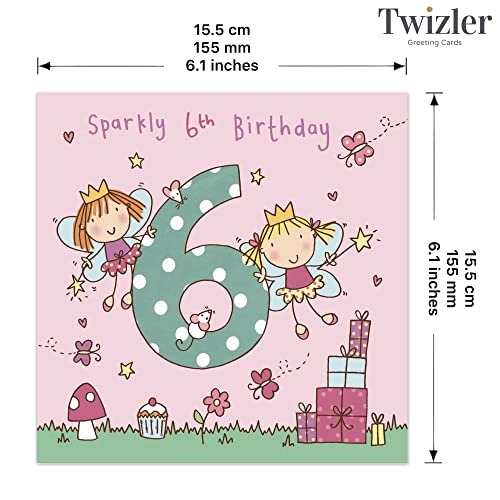 Twizler 6Th Birthday Card Girl Fairy Princess – Age 6 Birthday Card –Girls Birthday Card Age 6 –Happy Birthday Card 6 Year Old Girl -Childrens Birthday Cards –Happy Birthday Card Girl –Card Age 6 Girl #TOP2