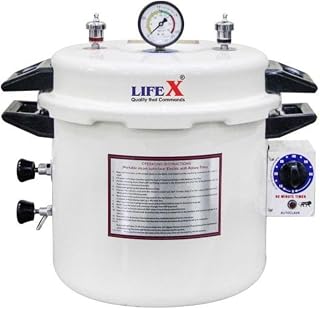 LIFEX Autoclave Sterilizer 23 Litre TMP (12" Dia. x 12''H) with Timer and powder coating | CDSCO Class C License | Epoxy C... Price In India